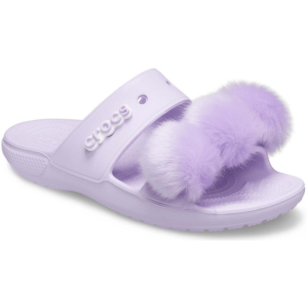 Purple Men's Crocs Classic Fur Sure Sandals | NZ 1249QMAZ